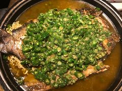 翡翠青椒烤黔鱼-烤匠麻辣烤鱼(环球中心店)