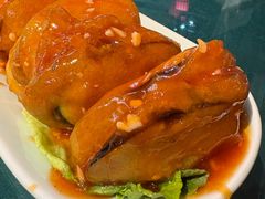 泰汁鲜虾茄盒-二姐家三个拿手菜·北塘海鲜·大馅锅贴王(北辰店)