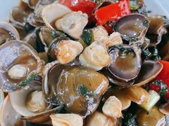 清蒸黄沙蚬-菠菜美食