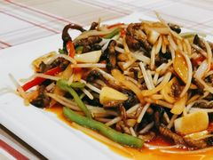 黄鳝炒绿豆芽-花麦地溪边小厨(天台国清寺入口店)