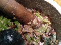 擂辣椒皮蛋拌茄子-炊烟小炒黄牛肉(东庆街店)