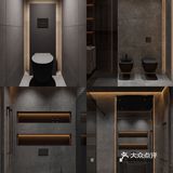 现代高级雅致灰调浴室