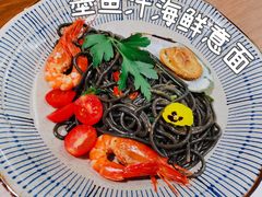 大虾青口海鲜意面-花十悦·鲜花咖啡餐厅(振业城一期店)