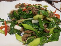 青蒜炒肥牛-西域老马美食(常营未来域店)