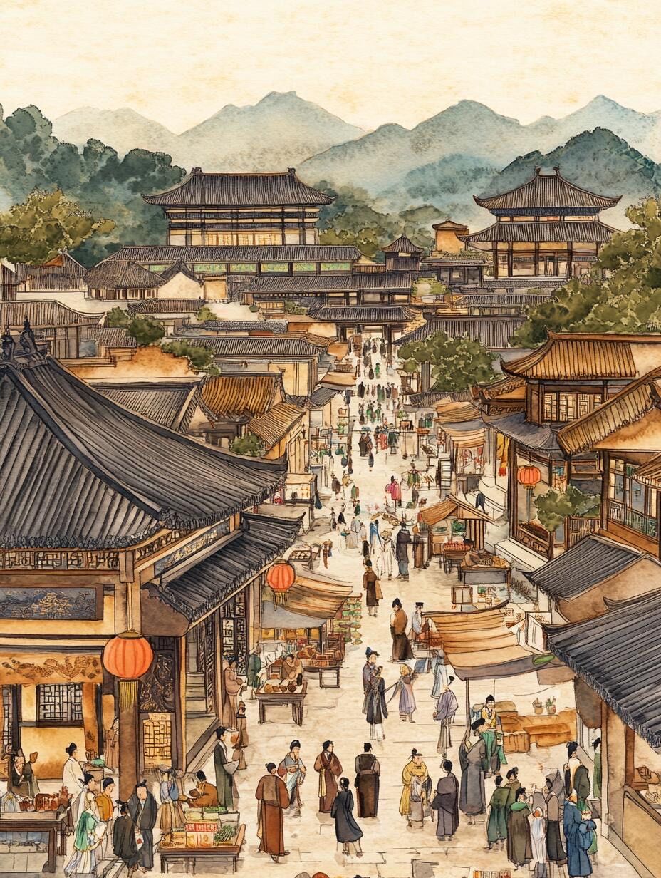 秋光染古巷,烟火映人间