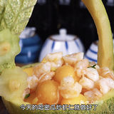 哈密瓜炒虾仁，这是什么神仙美味额！太好吃了呀！