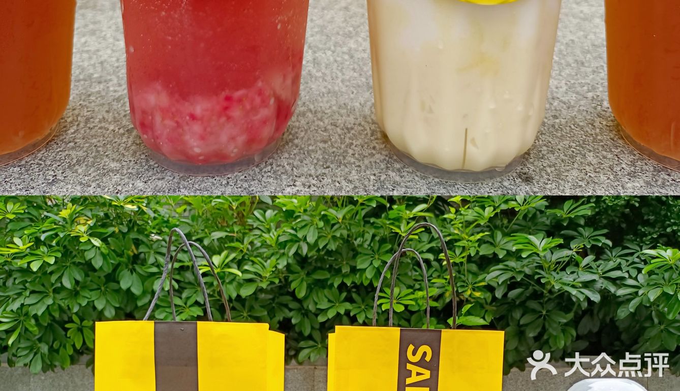 整颗芒果鲜果肉的柠檬茶，夏天喝超爽，快来新洲打卡吧