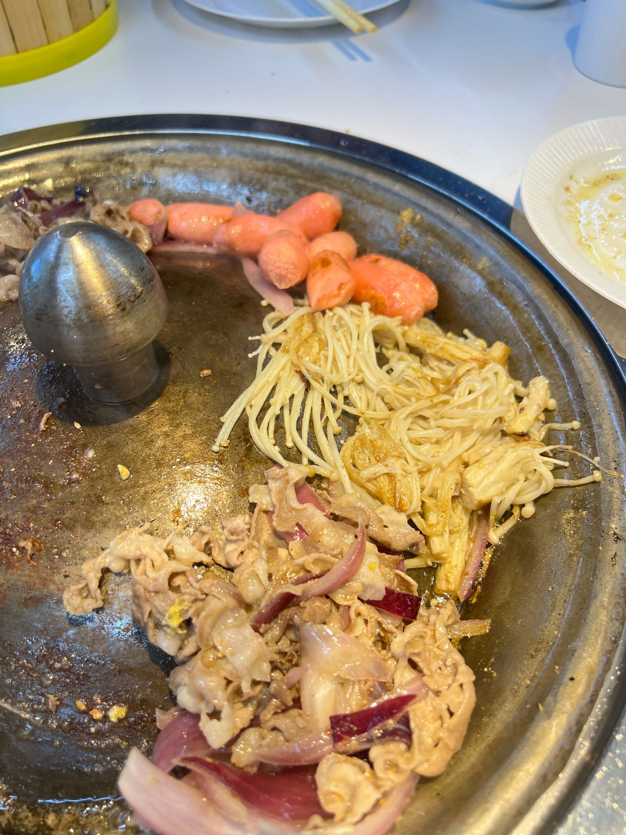 成吉思汗发明的铁帽烤肉!