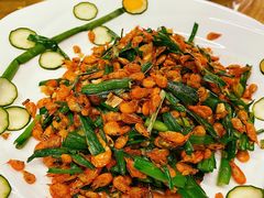 韭菜炒河虾-途肴·老农饭庄(百里峡店)