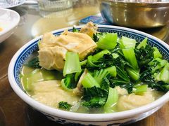 青菜炒响铃-芦茨金富饭庄·25年老字号·专做稻草鸡