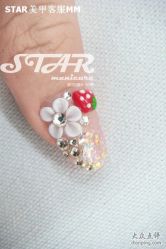 炫彩浅粉闪烁银河小可爱-STAR美甲店