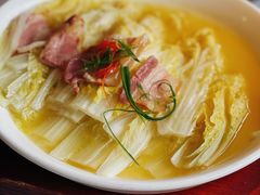 娃娃菜蒸咸肉-绿茶餐厅(龙井船宴· 品牌总店)