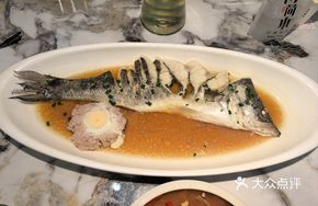 Kung Fu Sea Bass with Black Hair Pork Filling