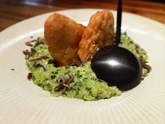 香菜汁煎鳕鱼烩饭-本处·素食·融合料理(南油店)