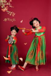 -后宫·古装汉服京剧儿童亲子全家福摄影