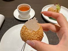 燕窝流沙煎堆配木糠黑芝麻汤丸-新同乐鱼翅酒家(美丽华店)