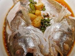 葱椒鲈鱼-绿茶餐厅(华联万柳店)