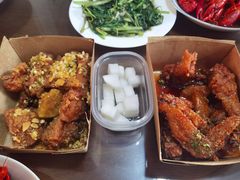 炸鸡一半一半-富乐满韩国正宗炸鸡韩国料理(虹泉路店)