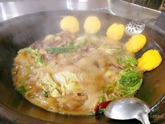 铁锅炖大鹅-粘豆包柴火铁锅炖