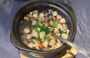 Mushroom Goose Blood and Meat Stir-Fry Soup