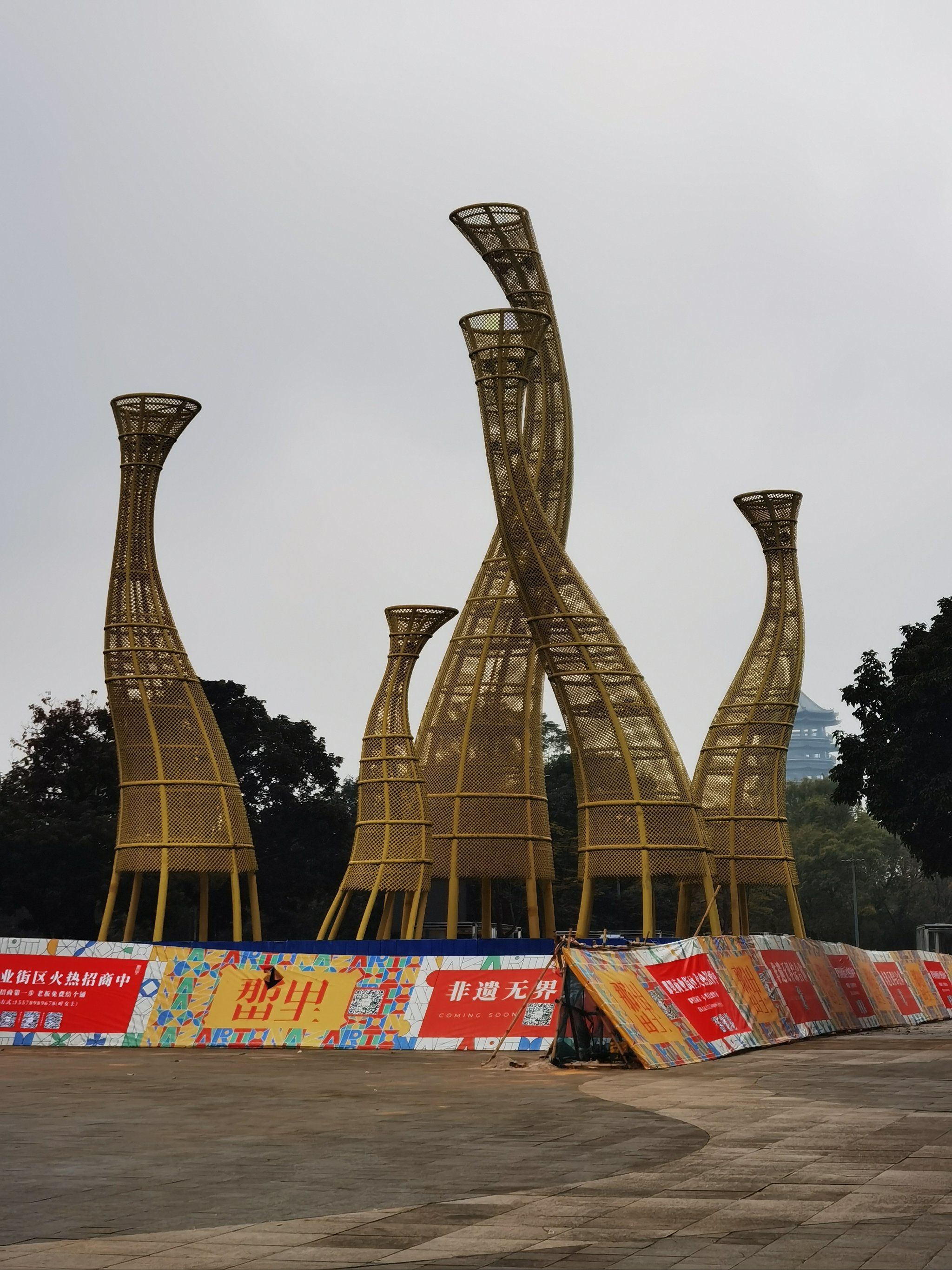 南宁市景,标志性的树木和象征吉祥如意的大象.