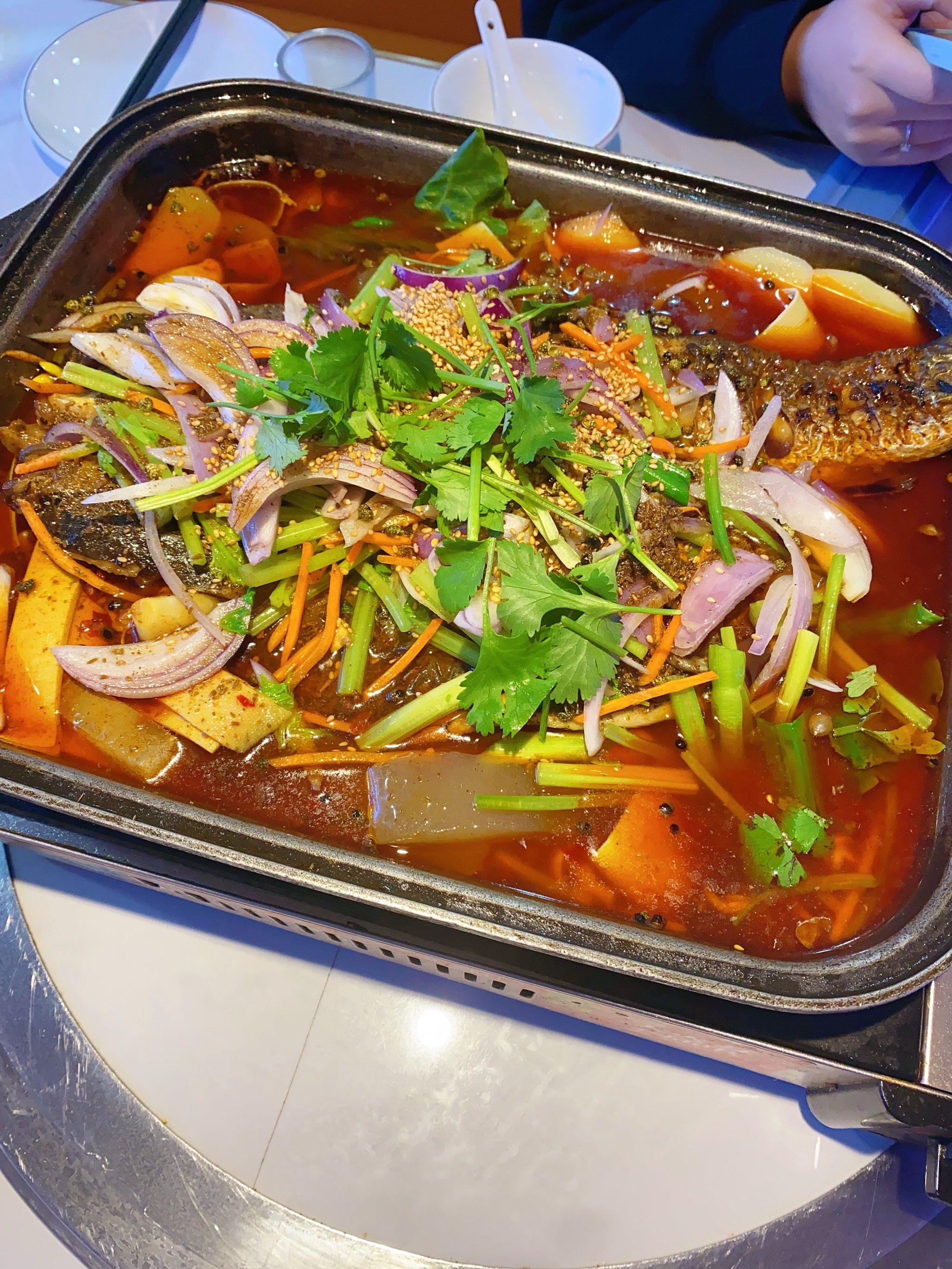 健康好味烤鱼蔬菜