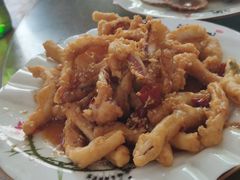 炸鱿鱼条-天伦海鲜·老味道·青岛菜(栈桥天主教堂店)