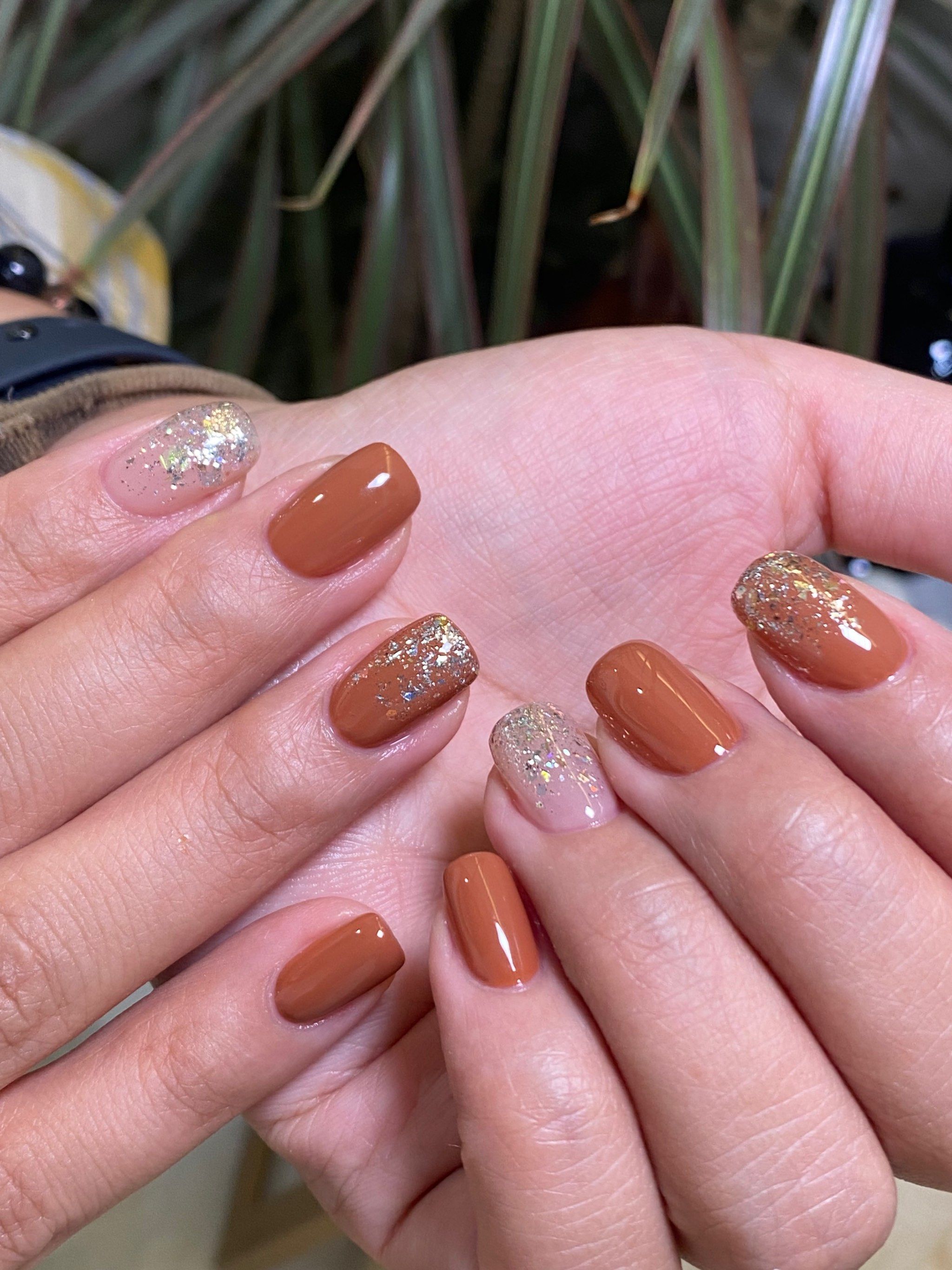 南瓜色秋冬美甲