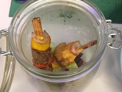 烟熏鸡肉元贝牛肉串烧-银哲·本末法国分子料理(恒方广场店)