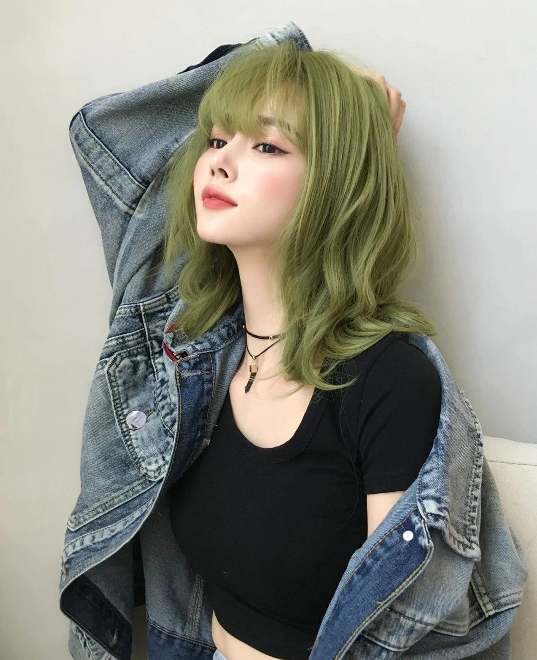 免漂发色抹茶绿