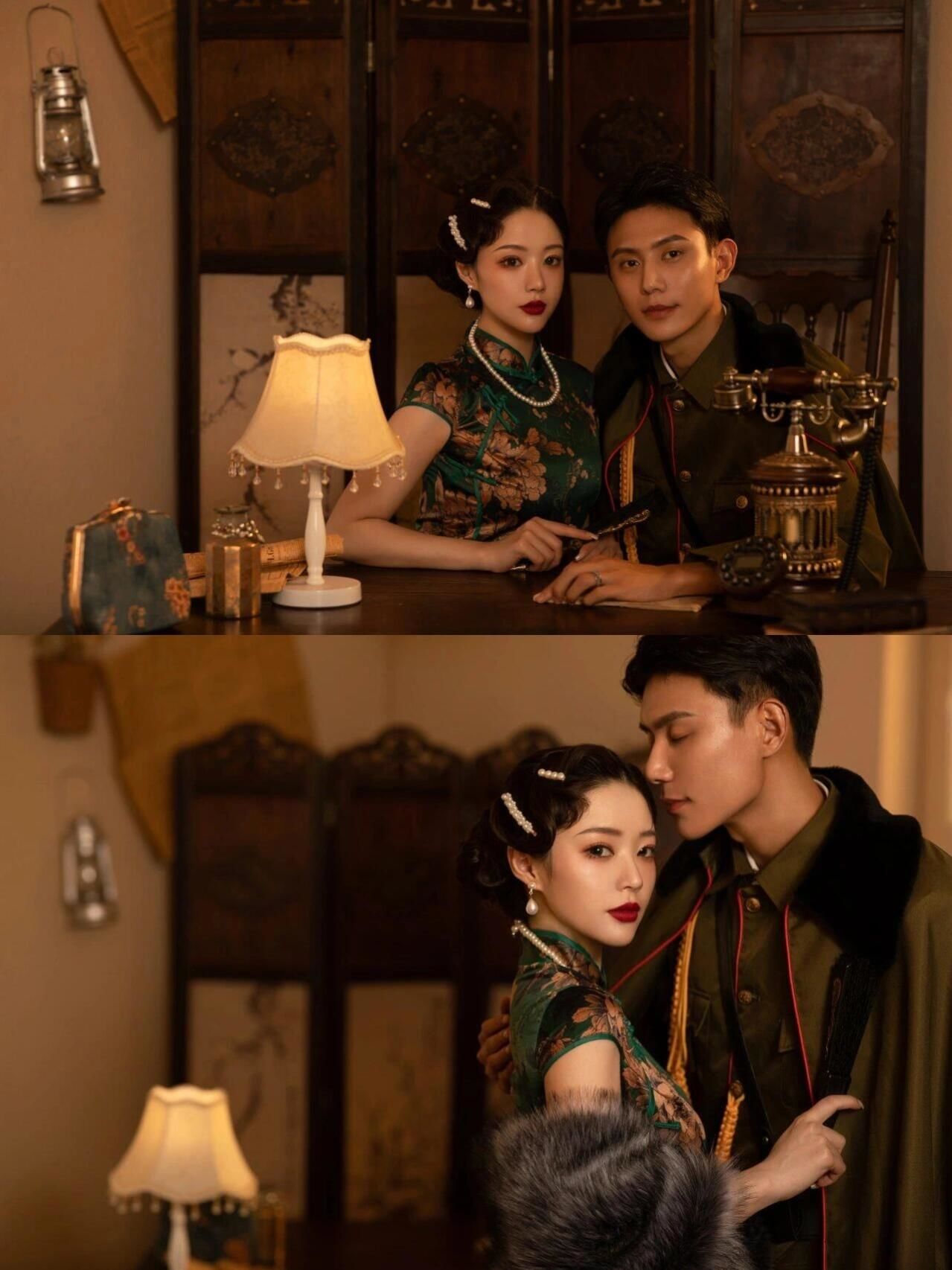 旗袍婚纱照#复古民国风#情侣写真#民国风#繁花拍摄风格#民国风婚纱照