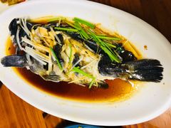 油泼黑头鱼-天伦海鲜·老味道·青岛菜(栈桥天主教堂店)