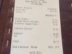 账单-Water Grill(圣莫妮卡店)