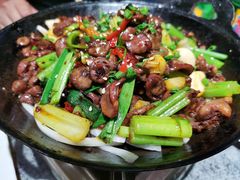 干锅鸡杂-华盛园卷子王农家菜水库鱼