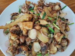 姜葱炒土鸡-黄家菜园农庄