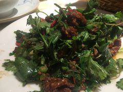 香菜炒牛肉-梁家大院•农家菜(昆山会展中心店)