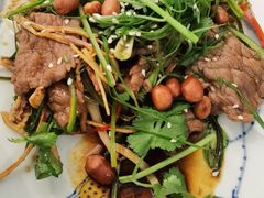 青芥辣鱿鱼丝捞牛肉-花城苑广府菜(海心沙店)