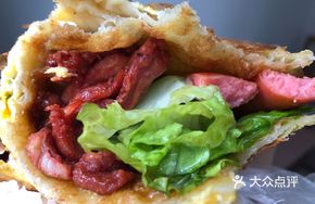 Stuffed Pancake with Sausage and Chicken Strips