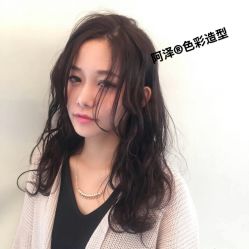  烫后 自然吹干 阿泽色彩造型-意念造型