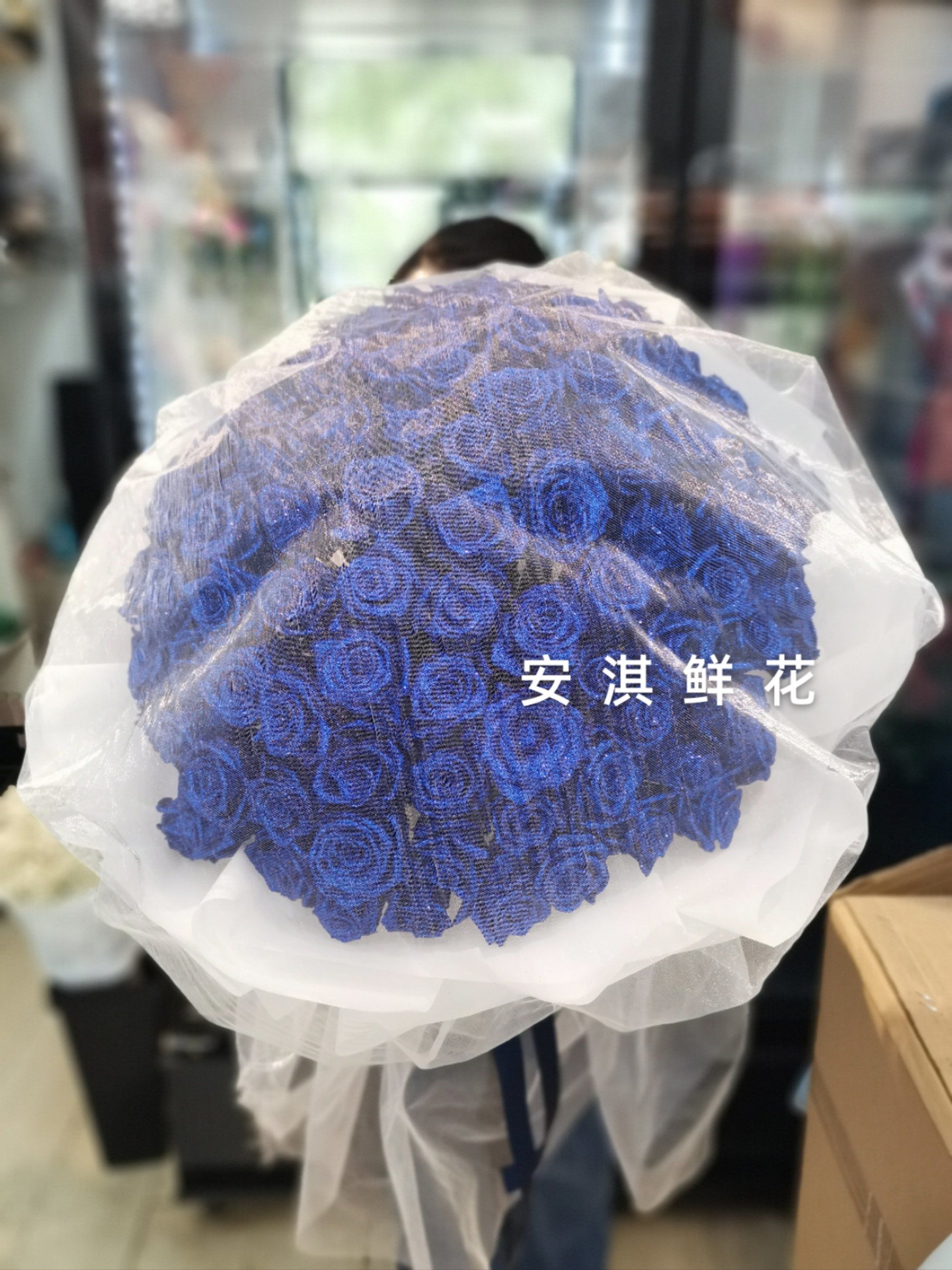 蓝色妖姬99朵玫瑰