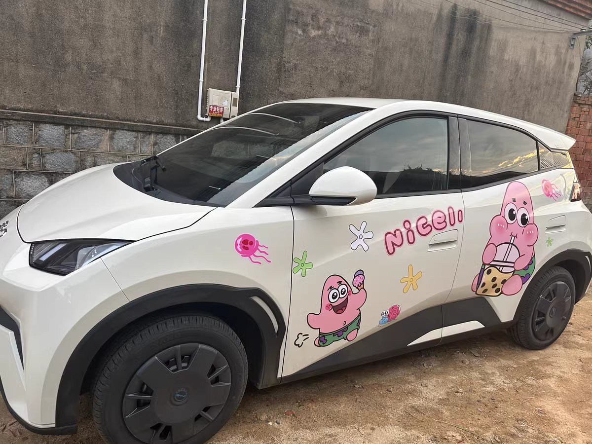 被夸爆,比亚迪海绵宝宝车贴