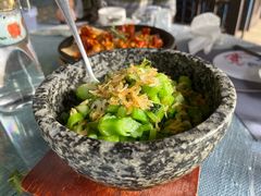 广东菜心炒虾皮-野蔓果·山野菜(西湖景区·龙井茶田店)