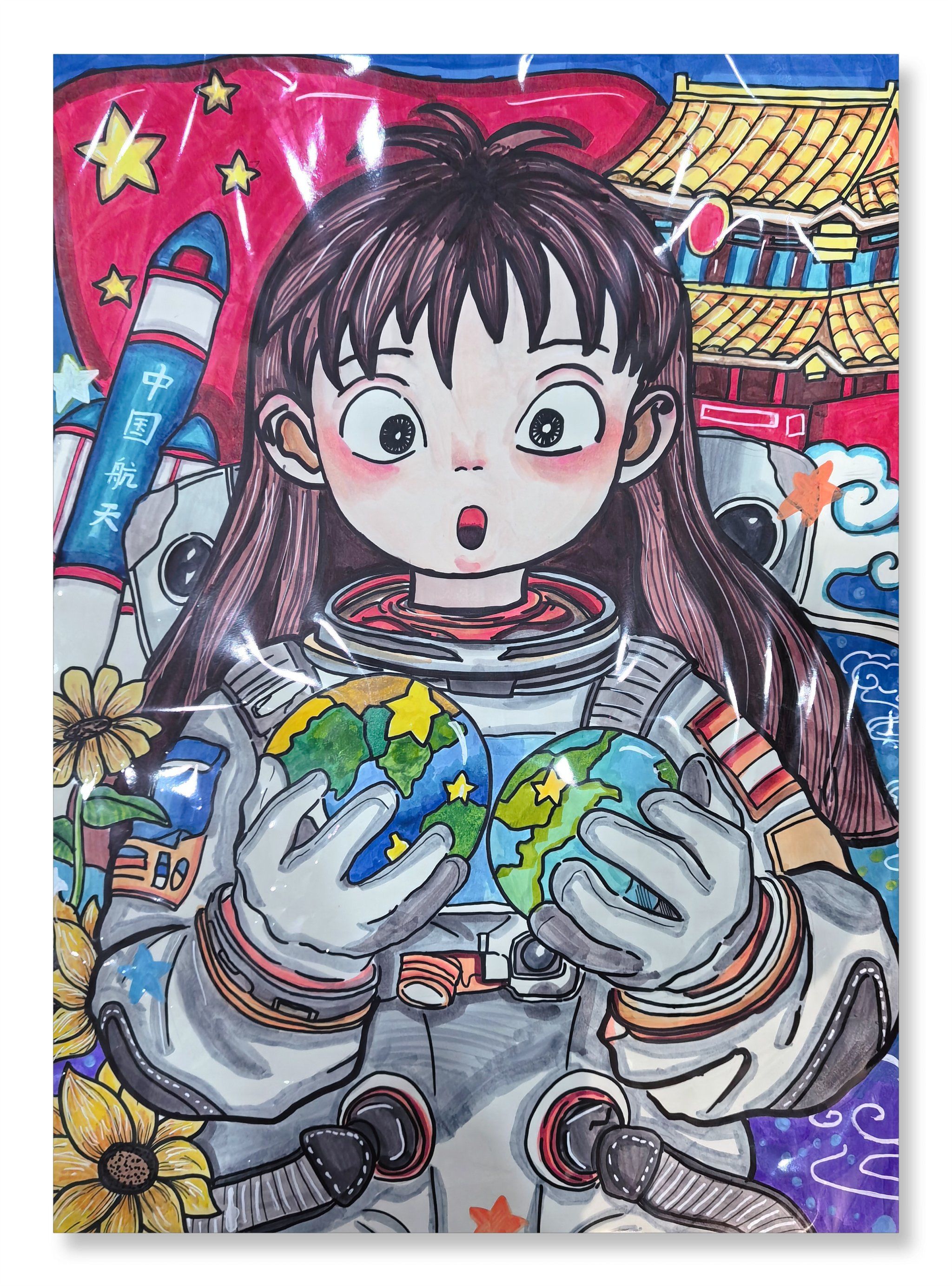 小朋友参加了学校的美术大赛,小象画画趣的老师辅导孩子的作品,得了