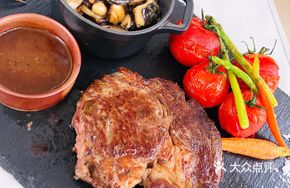 Grilled American Grain-Fed Ribeye Steak