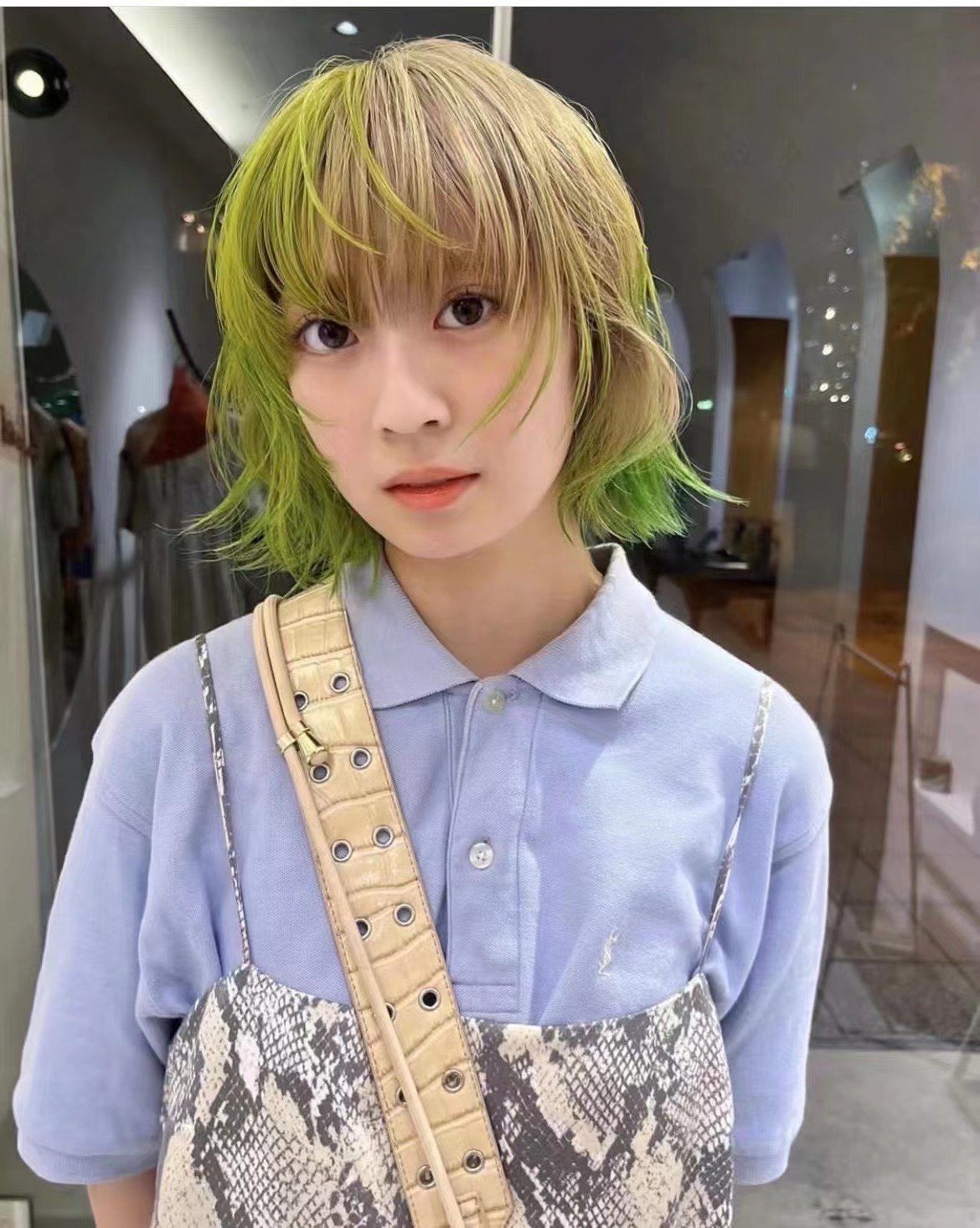 日系短发双色染发