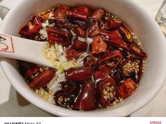 现炸辣椒油-北京老门框爆肚涮肉馆(锦业路店)