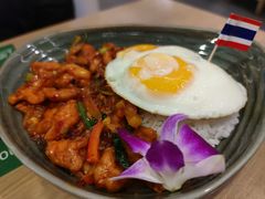 泰式辣椒膏炒鸡肉打抛饭-mango tree芒果树泰国餐厅(青岛万象城店)