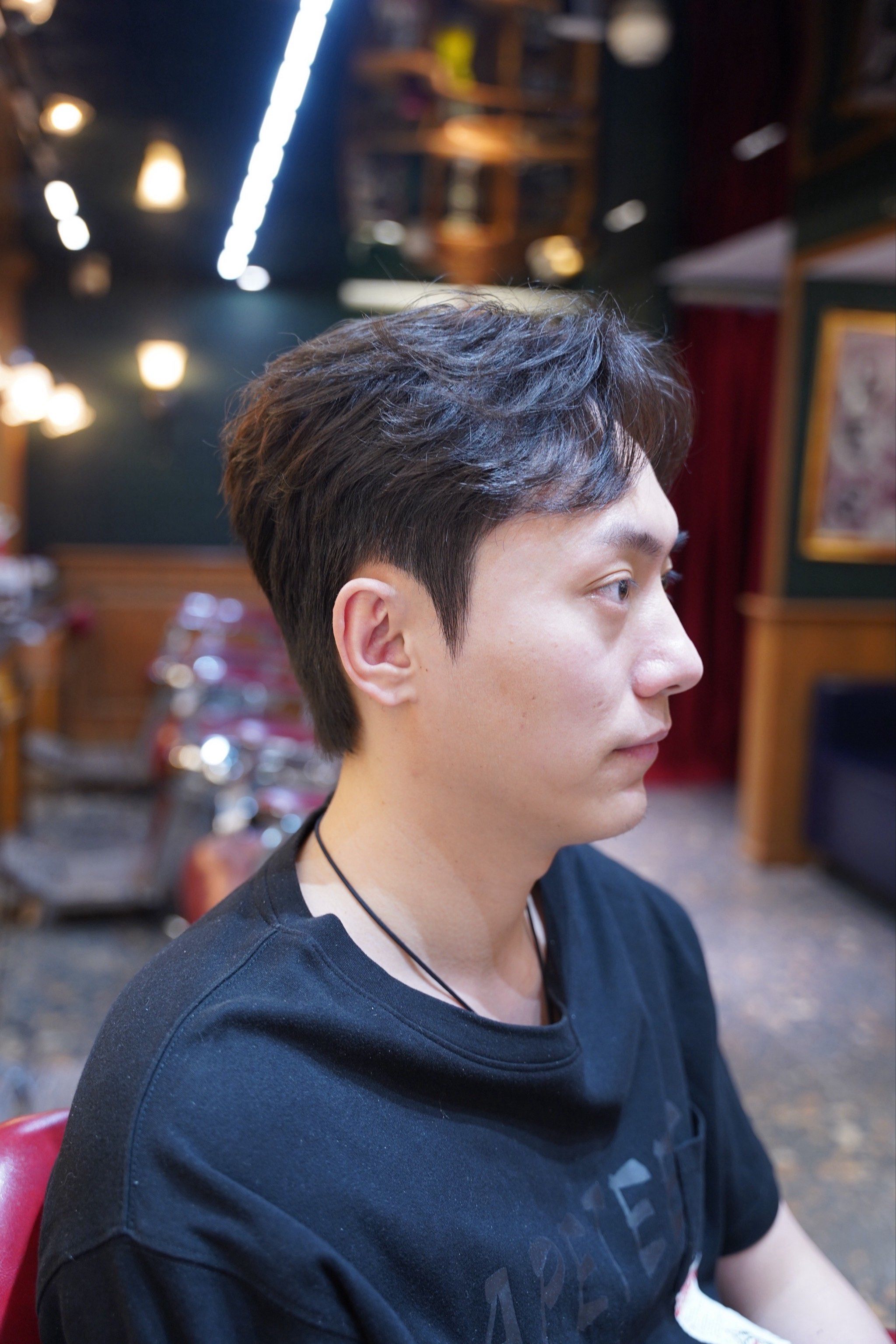 韩式气垫烫#三七分发型 #男士发型