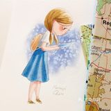 一组手绘可爱女孩插画作品欣赏