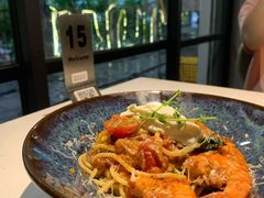 鲜茄茸大虾配马斯卡朋意大利面-BE BRIGHT KITCHEN(正佳广场店)